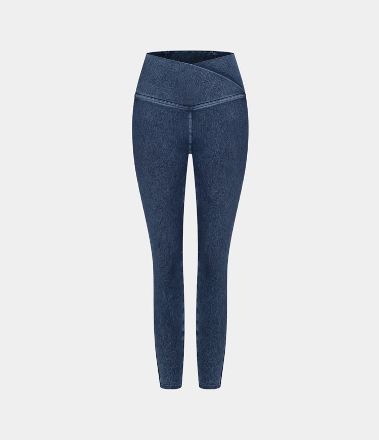 Halara Flex™ Crossover Pocket Washed Denim Work Leggings