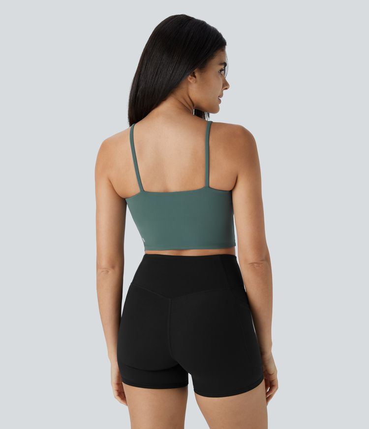 Basic Padded Workout Cropped Tank Vest Top
