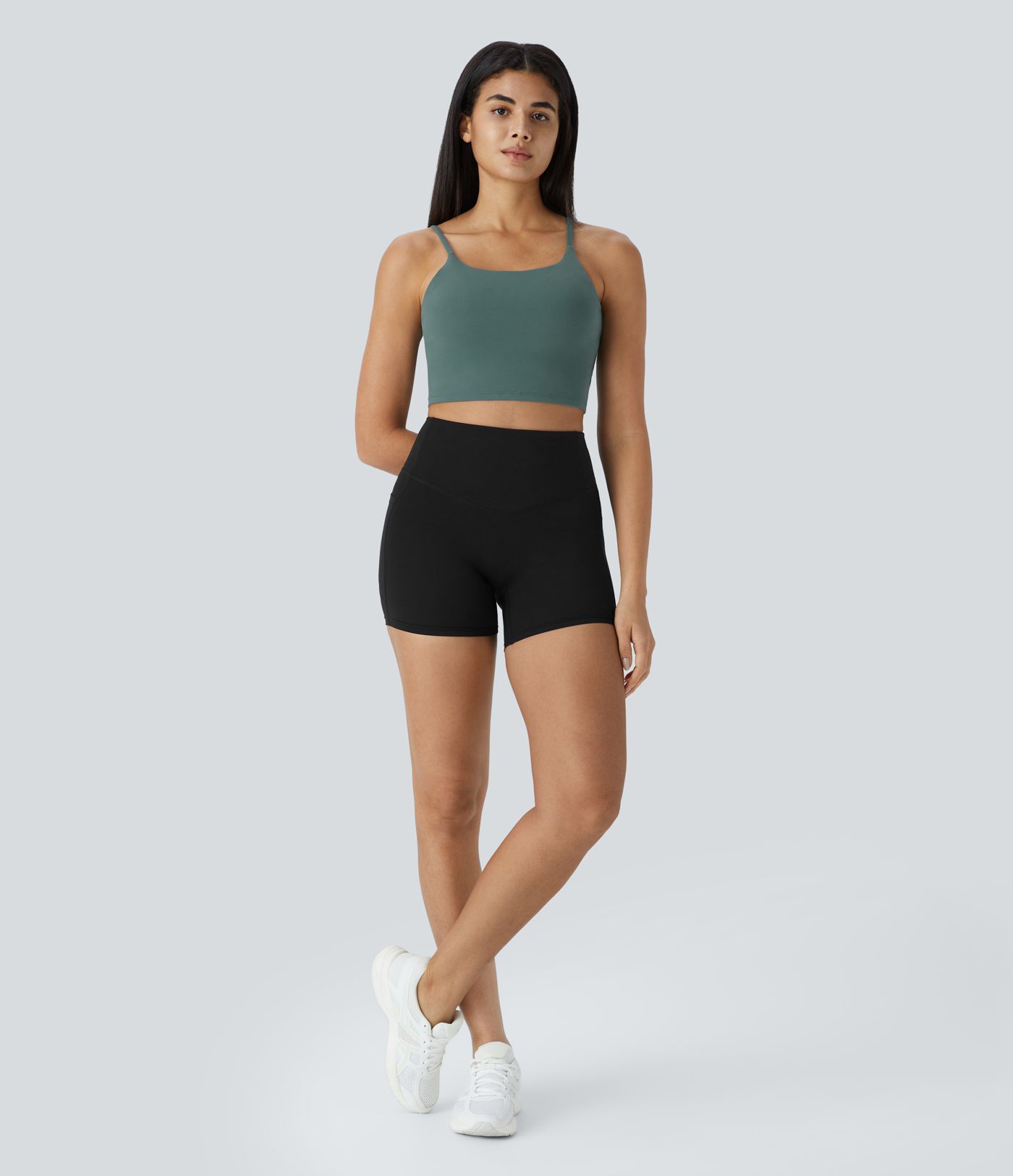 Basic Padded Workout Cropped Tank Vest Top