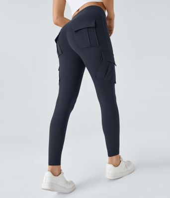 High Waisted Cargo Skinny Yoga Women Leggings with pockets