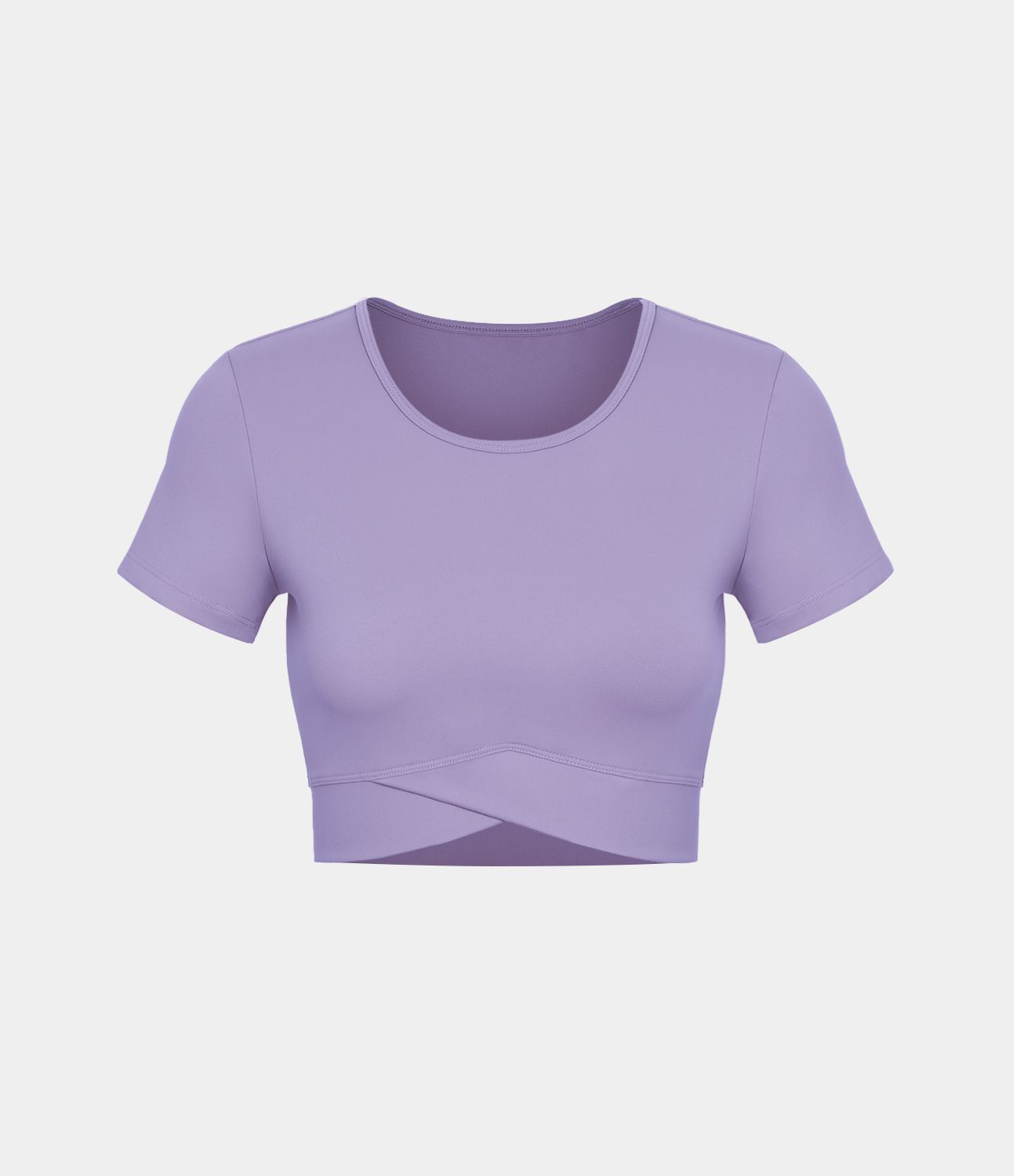 SoftlyZero™ Plush Crossover Hem Cropped Sports Top