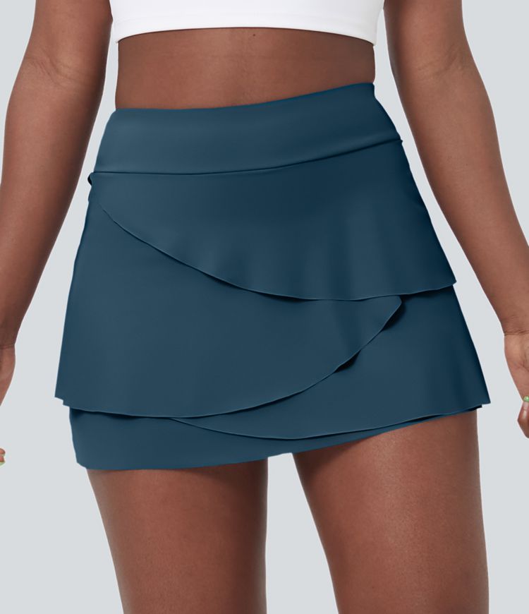 Everyday High Waisted Pocket Tiered Petal 2-in-1 Golf Skirt