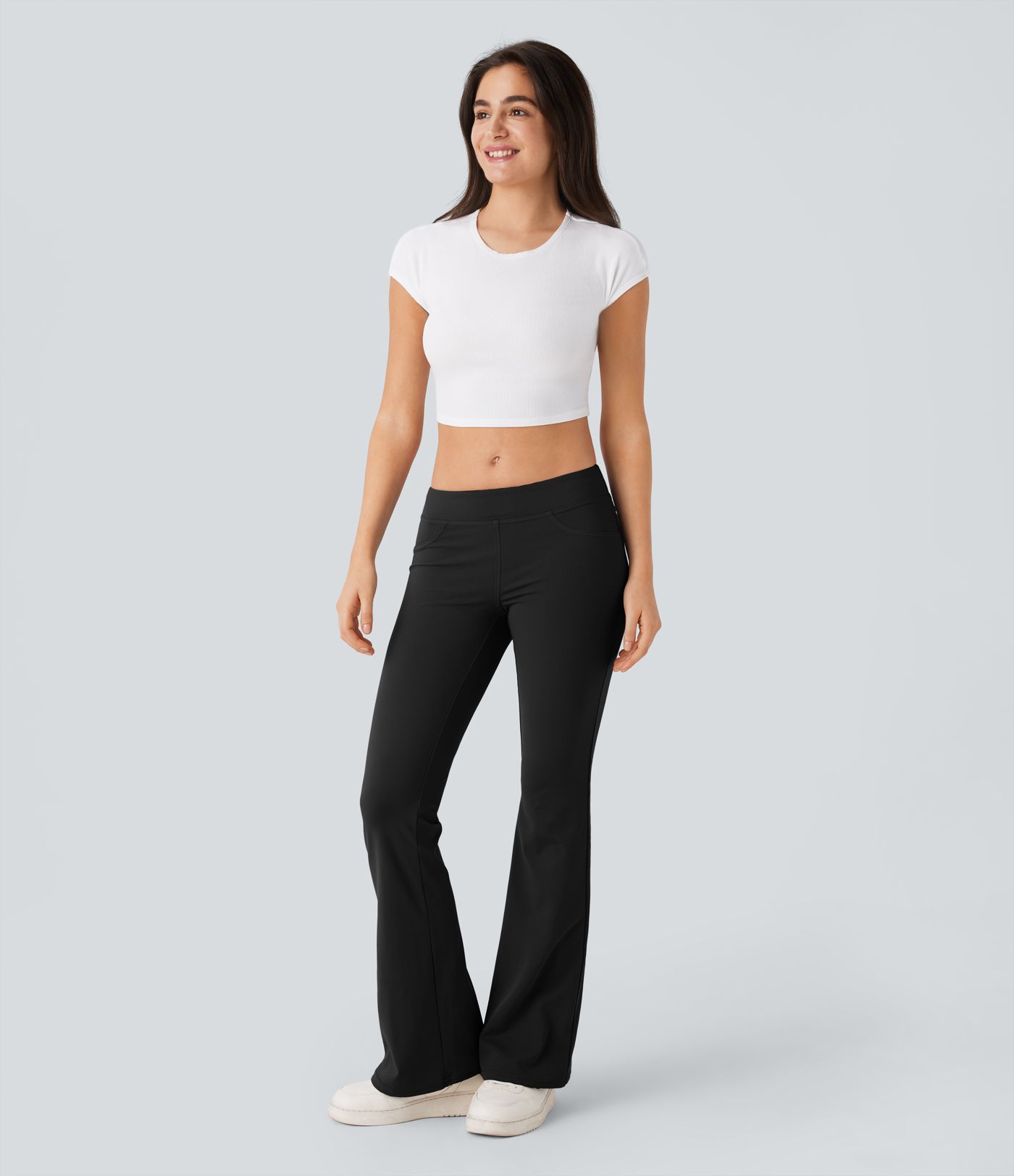 Leggings  acampanado bolsillo trasero tiro bajo