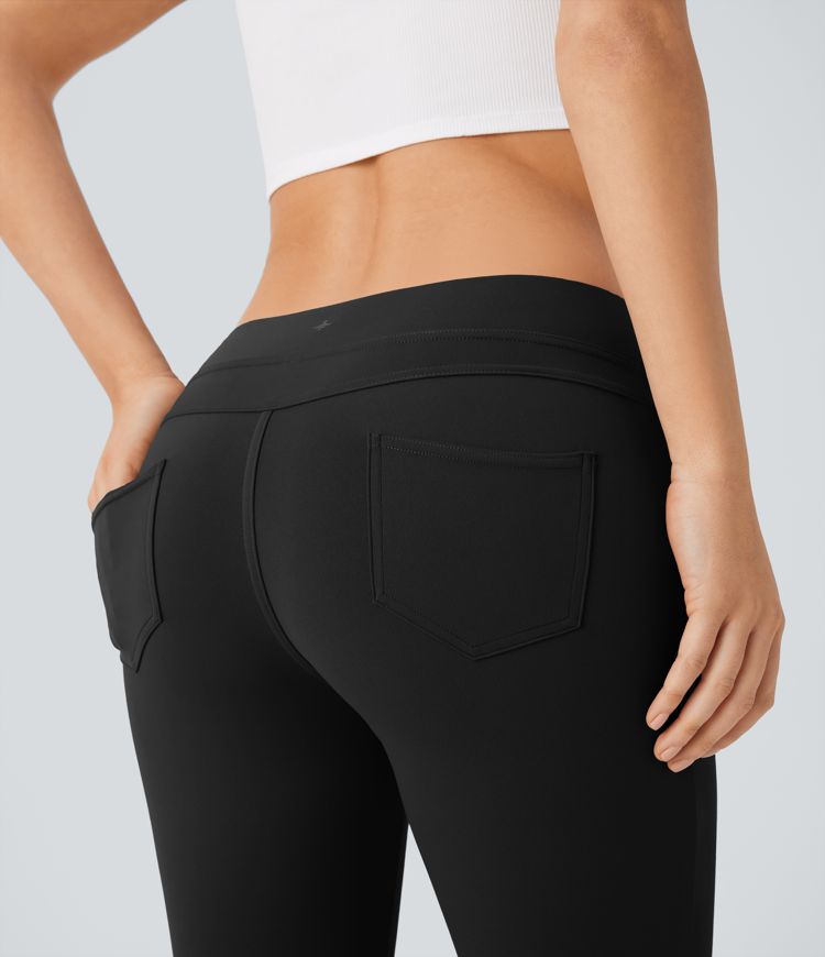 Leggings  acampanado bolsillo trasero tiro bajo