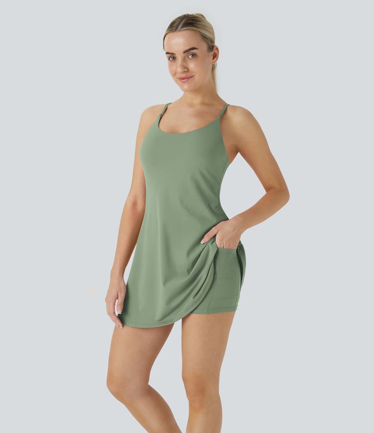 SoftlyZero™ Plush Backless Active Dress A-C Cups