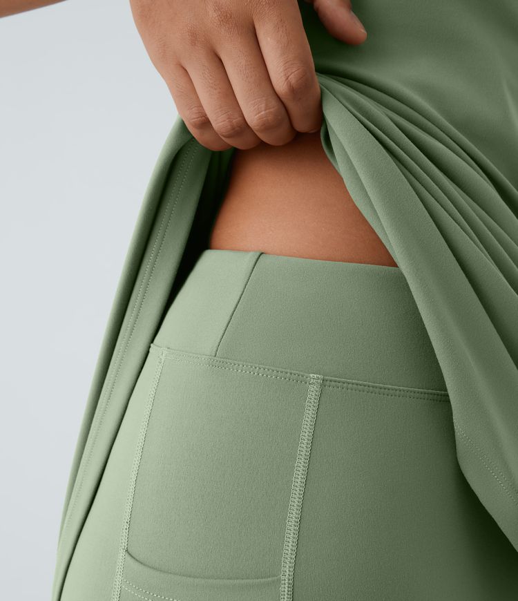 SoftlyZero™ Plush Double Straps 2-Piece Pocket Slip Dance Active Dress A-C Cups