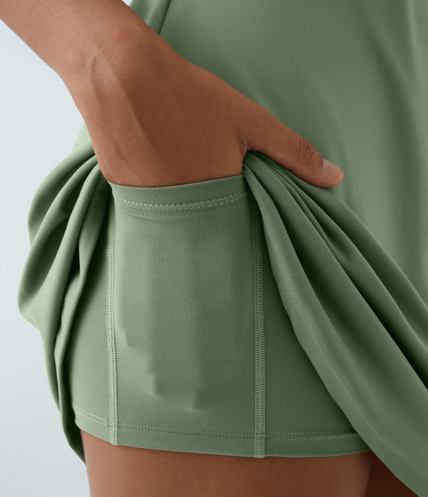 SoftlyZero™ Plush Double Straps 2-Piece Pocket Slip Dance Active Dress A-C Cups