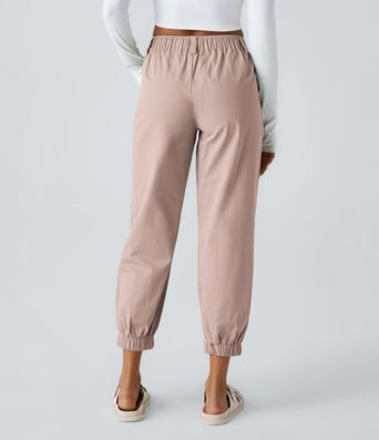 Mid Rise Casual Cotton Joggers with Pockets