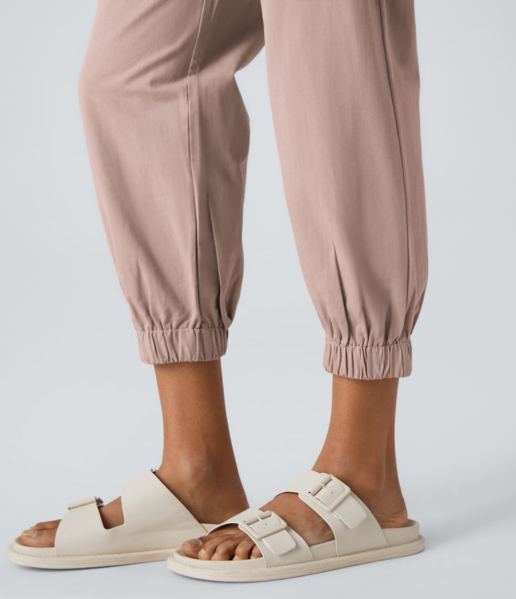 Mid Rise Casual Cotton Joggers with Pockets