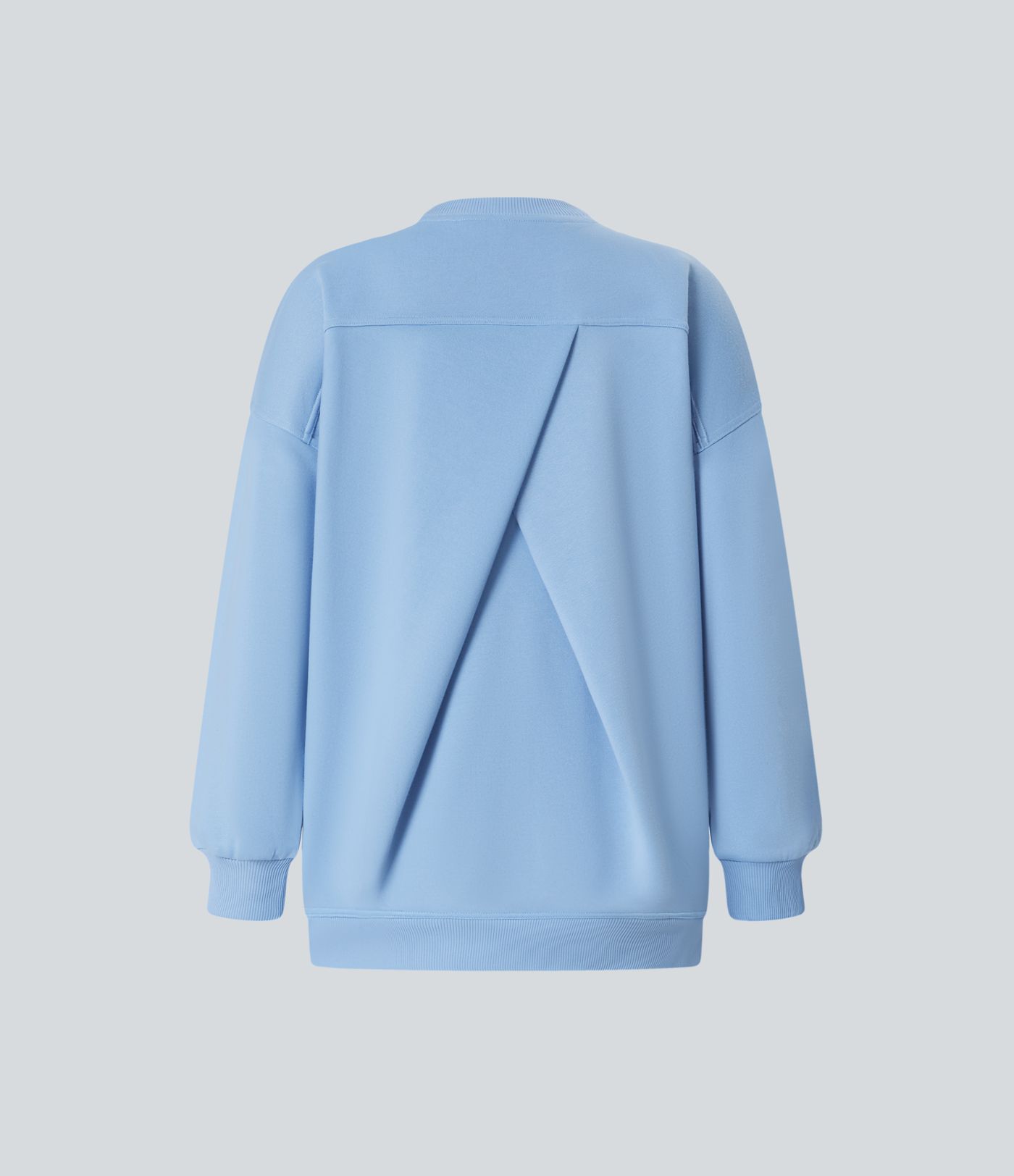 Sweat-shirt décontracté en polaire oversize à col rond et manches longues avec poche