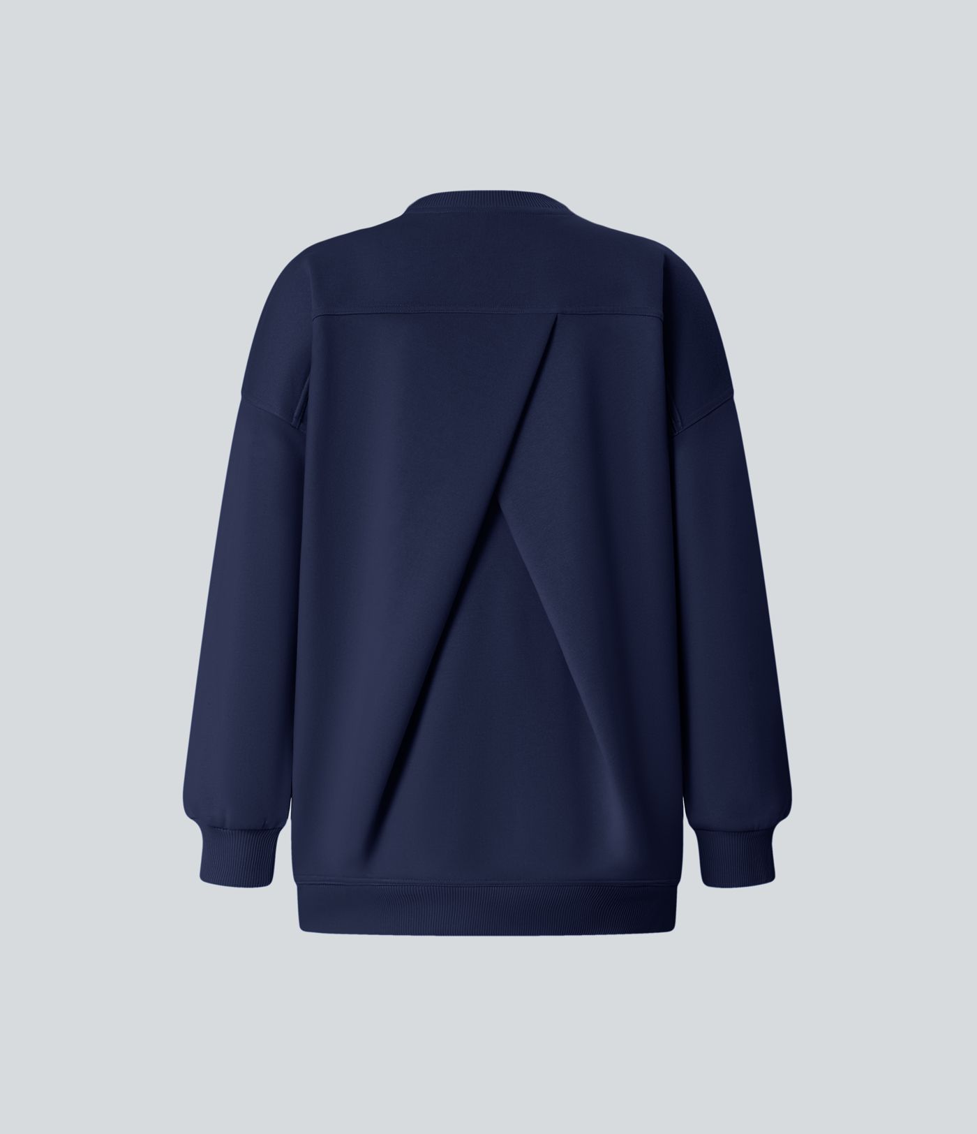 Sweat-shirt déstructuré en polaire oversize à manches longues et rondes avec poche