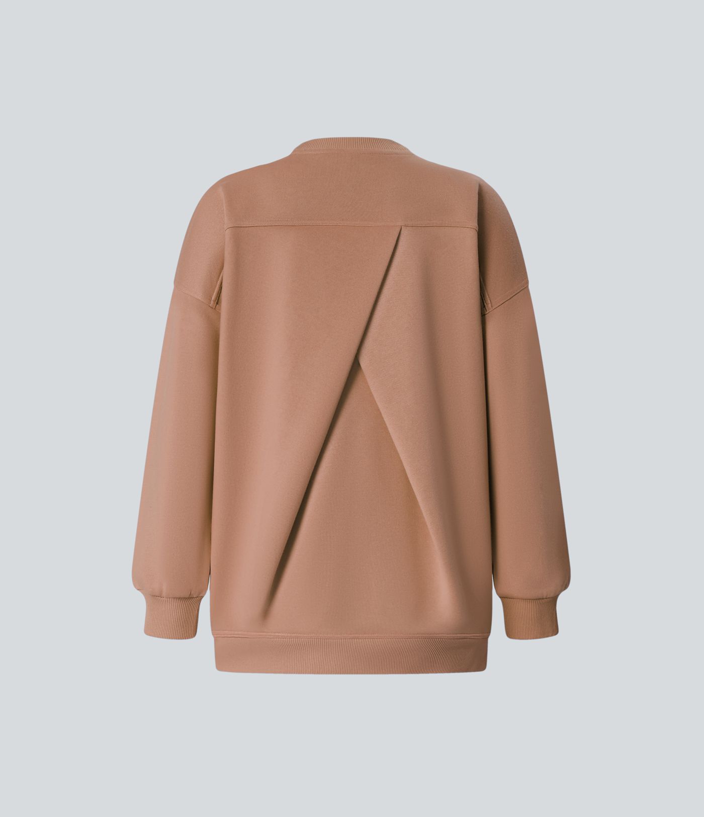 Long Sleeve Pocket Oversize Fleece Casual Women Crewneck Sweatshirt