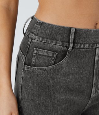 Halara Flex™ Mid Rise Taskut Barrel-lahkeiset Työfarkut