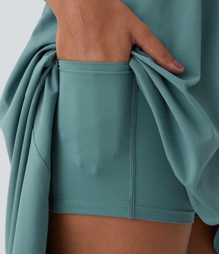 Breezeful™ High Low 2-Piece Pocket Flowy Midi Quick Dry Casual Dress