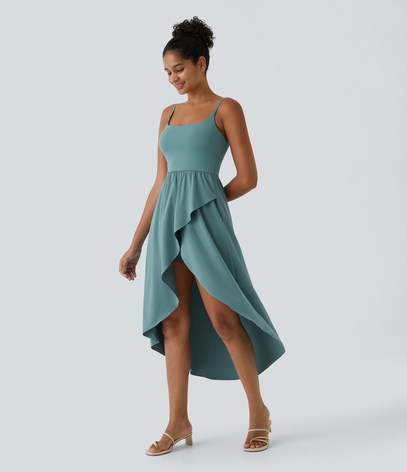 Breezeful™ High Low 2-Piece Pocket Flowy Midi Quick Dry Casual Dress