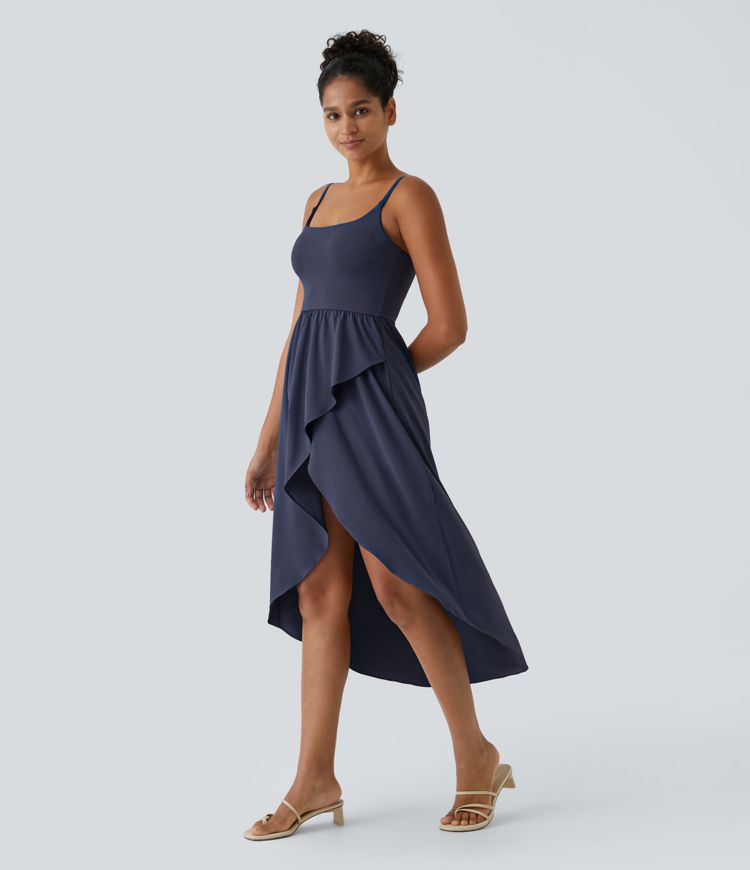 Breezeful™ High Low 2-Piece Pocket Flowy Midi Quick Dry Casual Dress