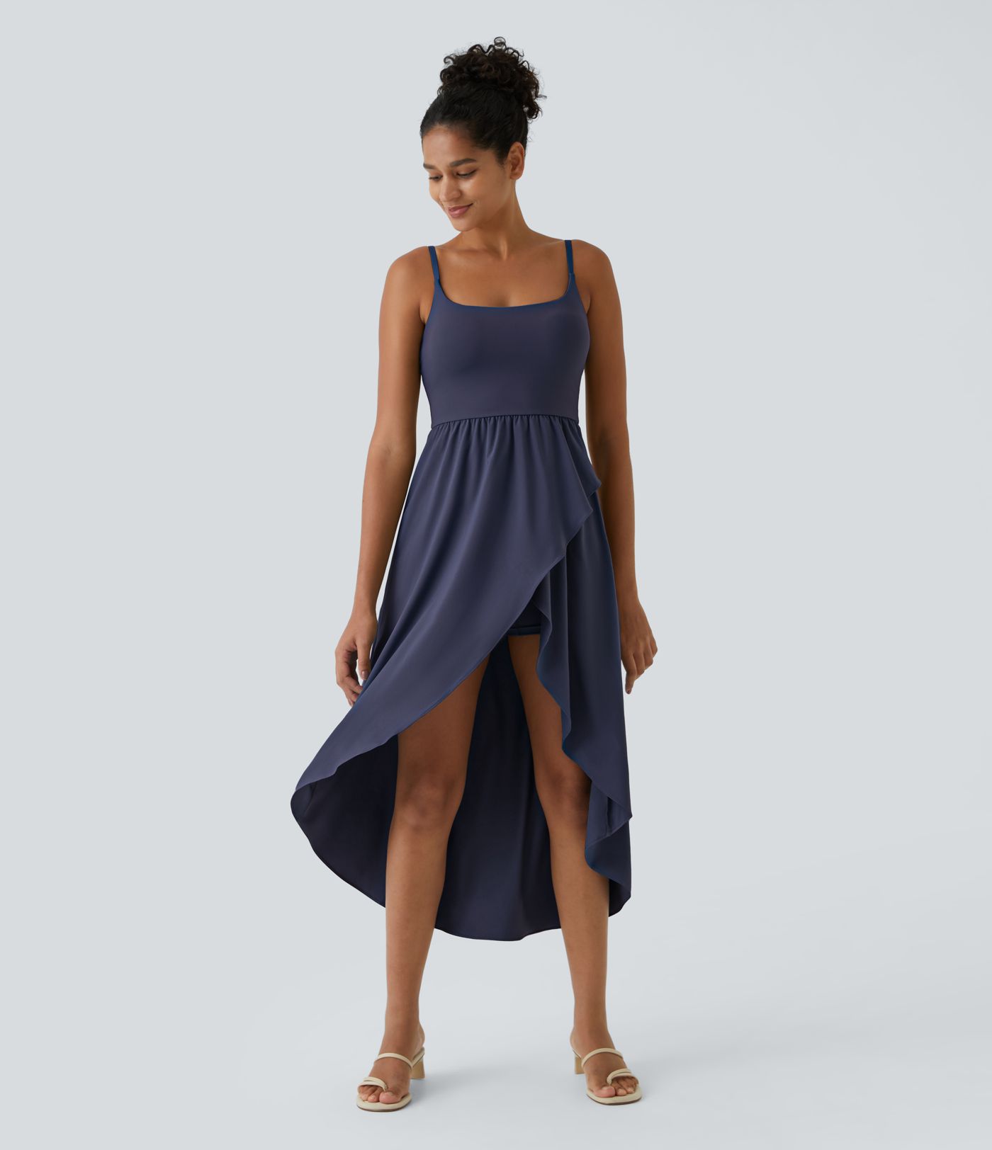 Breezeful™ High Low 2-Piece Pocket Flowy Midi Quick Dry Casual Dress