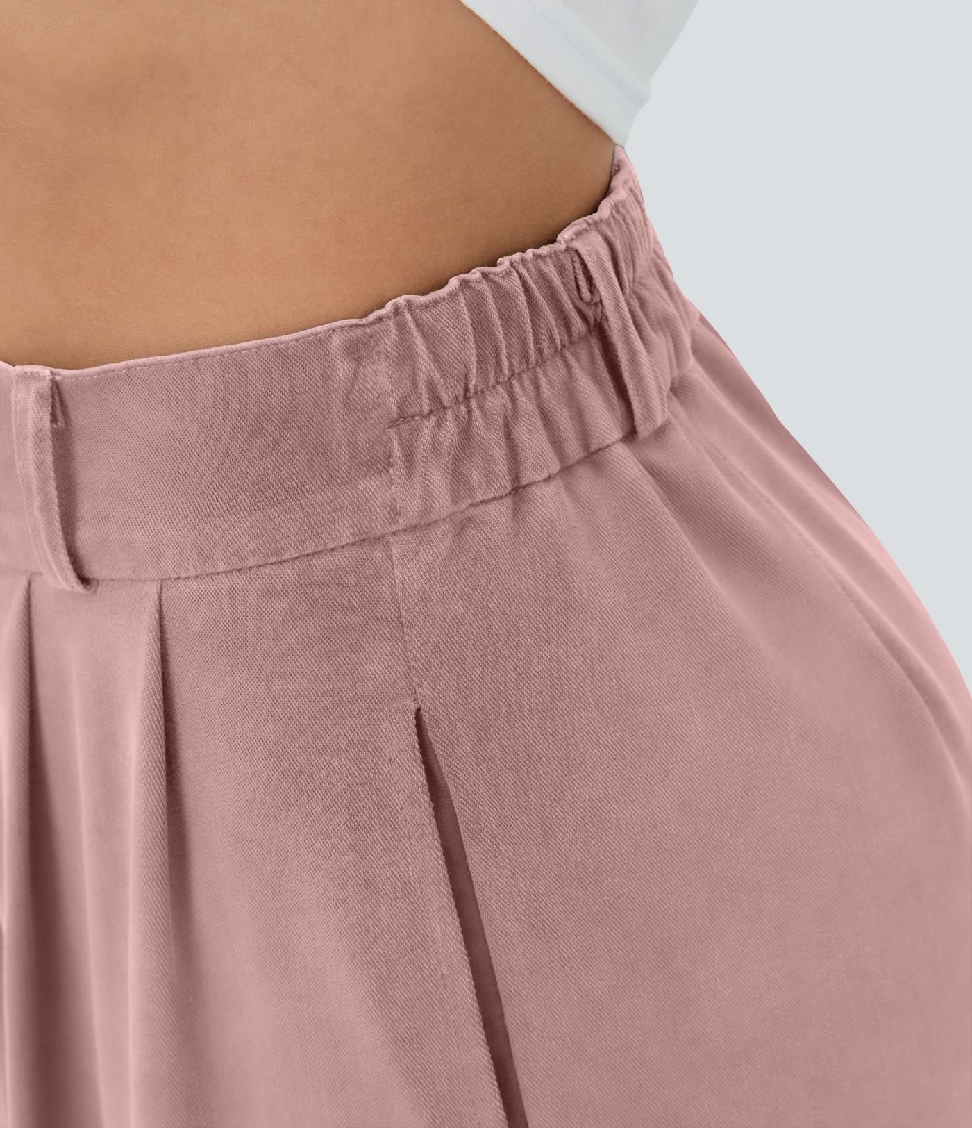 Hohe Taille Reißverschluss-Taschen-Saum Weite Bein Freizeithose