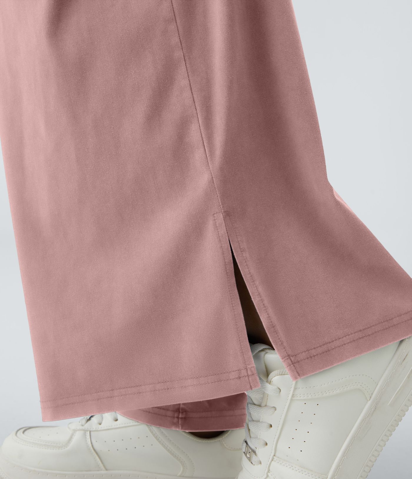 Hohe Taille Reißverschluss-Taschen-Saum Weite Bein Freizeithose