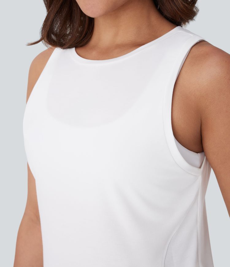 Front and Back Wearable V Shaped Hem Quick Dry Workout Tank Vest Top