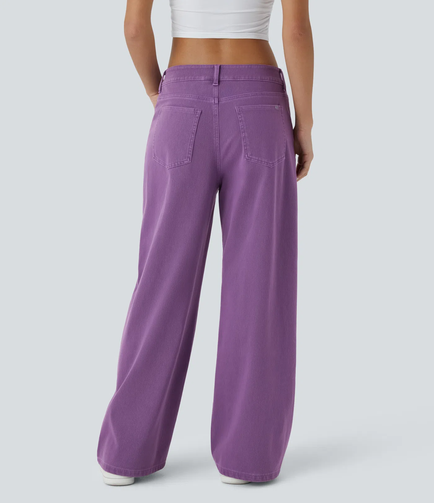 Halara Flex™ Low Rise Button Zipper Multiple Pockets Colorful Stretchy Knit Wide Leg Casual Jeans