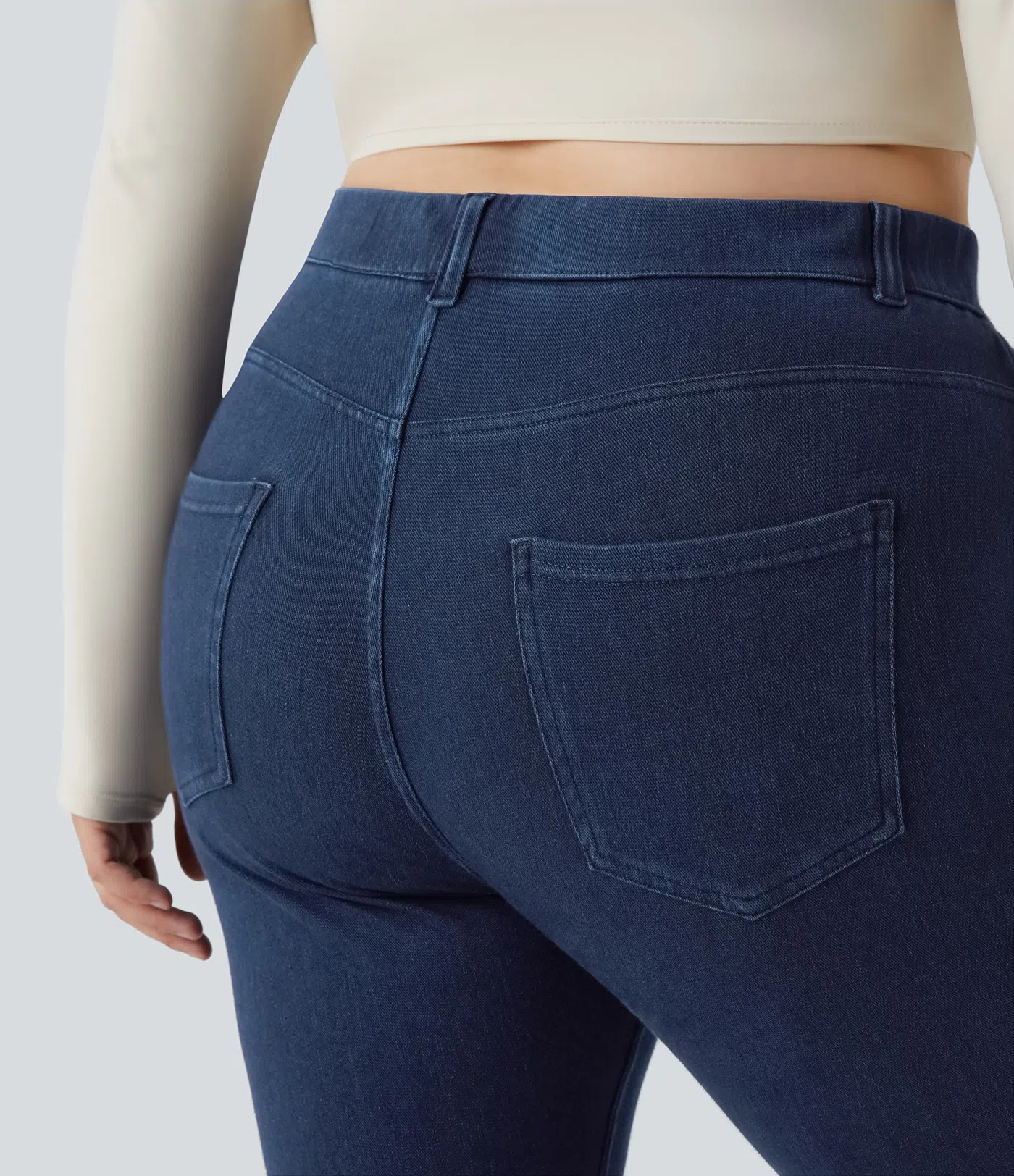 Leggings 7/8 Halara Flex™ Denim oficina elástico múltiple bolsillo tiro alto Talla grande