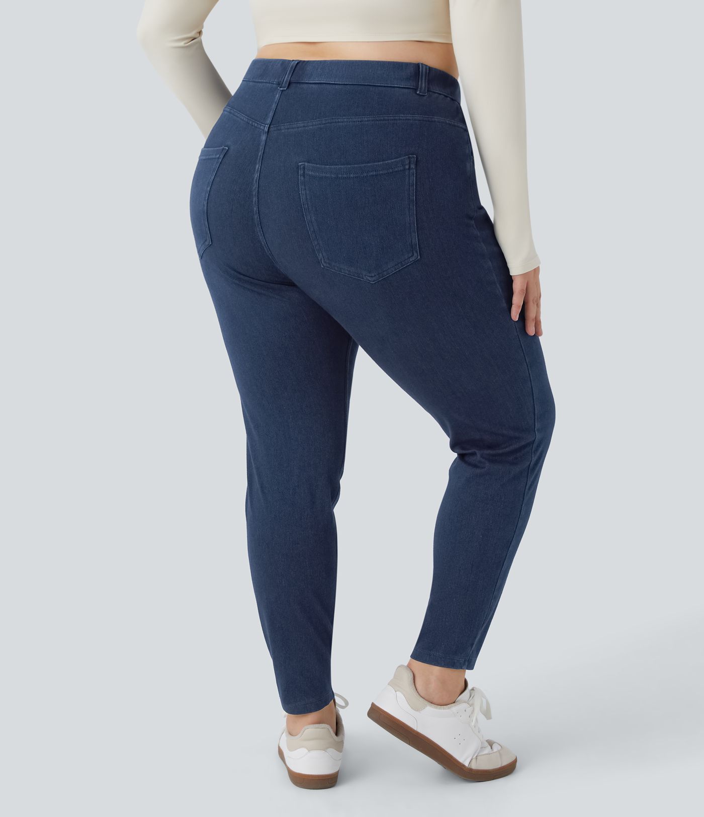 Leggings 7/8 Halara Flex™ Denim oficina elástico múltiple bolsillo tiro alto Talla grande