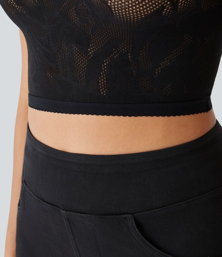 Nahtlos fließendes, lässiges Tanktop mit Cut-Outs