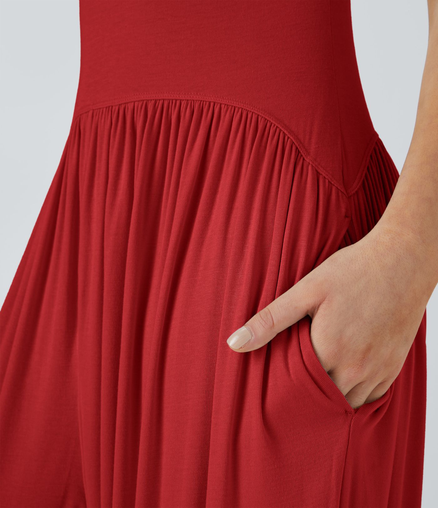 Ribbed Tube Backless Side Pocket Casual Jumpsuit