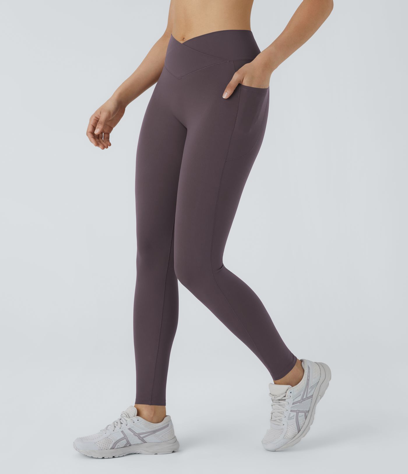 Patitoff™ 2.0 Pet Hair Resistant High Waisted Crossover Side Pocket Yoga Leggings