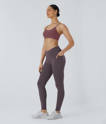 Patitoff™ 2.0 Pet Hair Resistant High Waisted Crossover Side Pocket Yoga Leggings