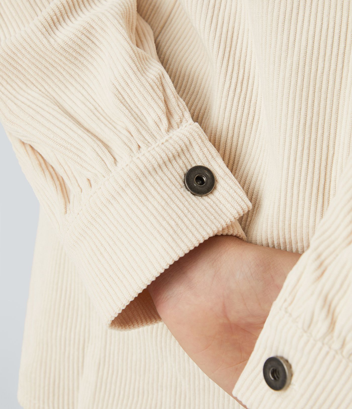 Halara button pocket long sleeve curved hem corduroy casual jacket