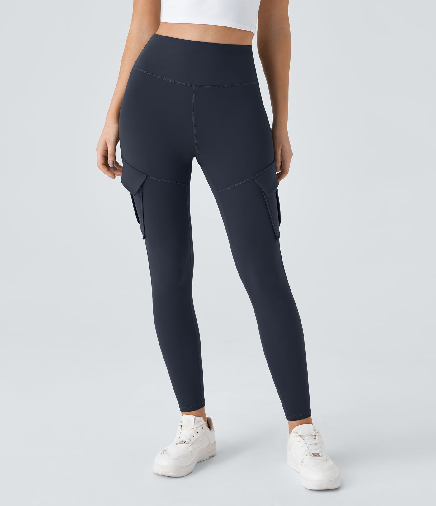 High Waisted Cargo Skinny Yoga Women Leggings with pockets