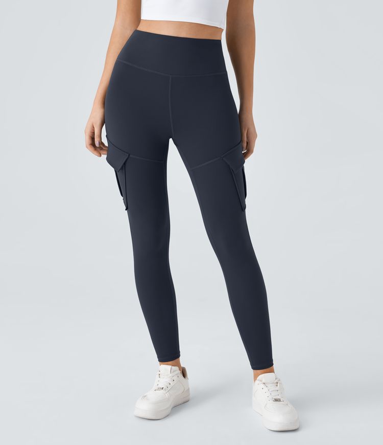 High Waisted Cargo Pocket Skinny Yoga Leggings