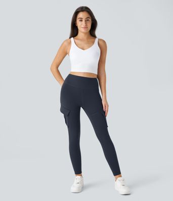 High Waisted Cargo Skinny Yoga Women Leggings with pockets