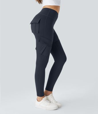 High Waisted Cargo Skinny Yoga Women Leggings with pockets