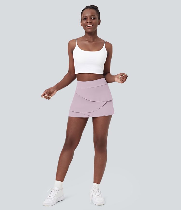 Everyday High Waisted Pocket Tiered Petal 2-in-1 Golf Skirt