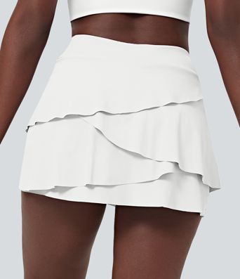 Everyday High Waisted Pocket Tiered Petal 2-in-1 Golf Skirt