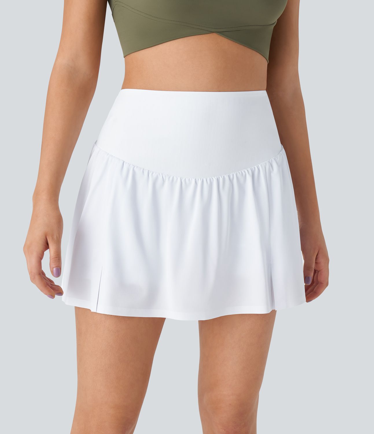 Breezeful™ High Waist Ruched 2-in-1 Side Pocket Quick Dry Mini Tennis Skirt