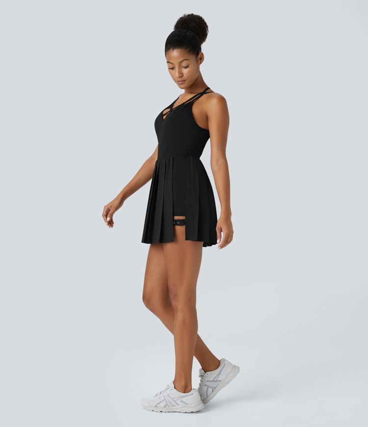 Breezeful™ Backless Pleated 2-in-1 Pocket Quick Dry Mini Active Dress