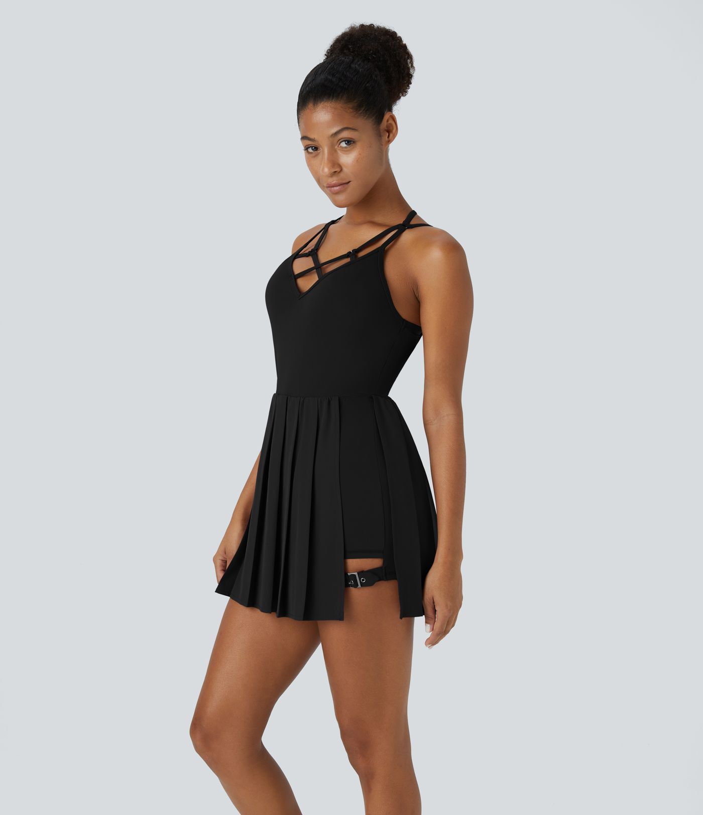 Breezeful™ Robe Sport Mini à Séchage Rapide Plissée et Dos Nu 2-en-1 avec Poches