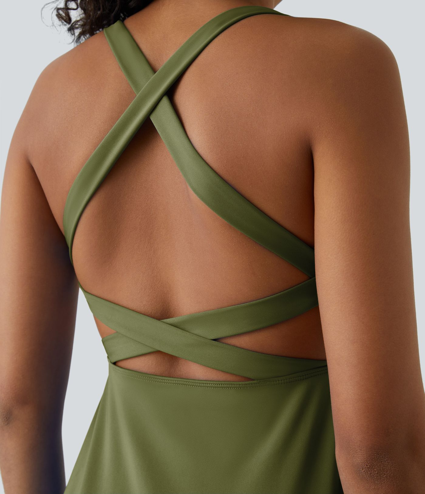 Rückenfreies, schlichtes, ausgestelltes, zweiteiliges Barre-Balletttanzkleid mit Schnürung-Venus