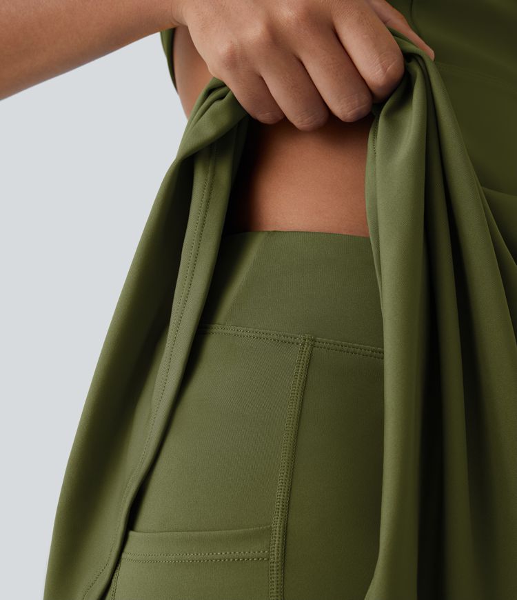 Rückenfreies, schlichtes, ausgestelltes, zweiteiliges Barre-Balletttanzkleid mit Schnürung-Venus