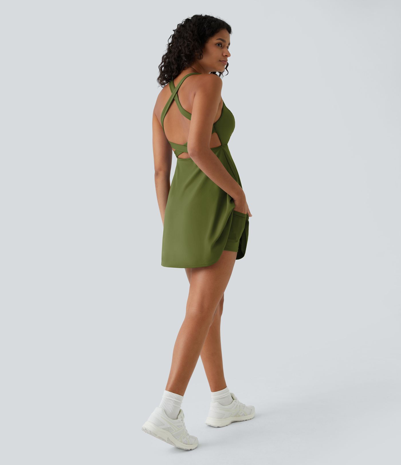 Rückenfreies, schlichtes, ausgestelltes, zweiteiliges Barre-Balletttanzkleid mit Schnürung-Venus