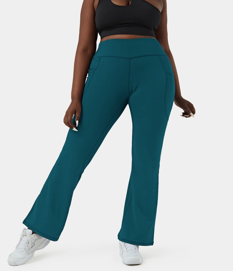Frauen Plus Size Flared Pants mit Seitentaschen HALARA