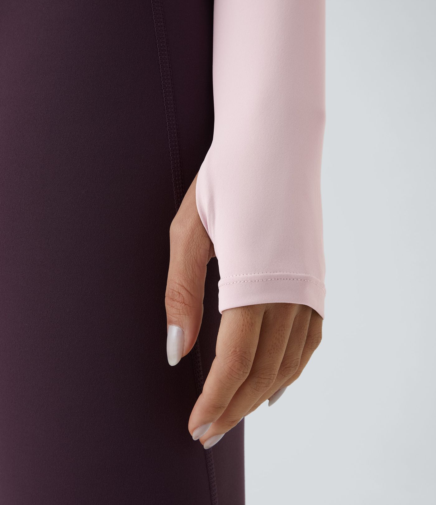 Solid Thumb Hole Crop Yoga Sports Top