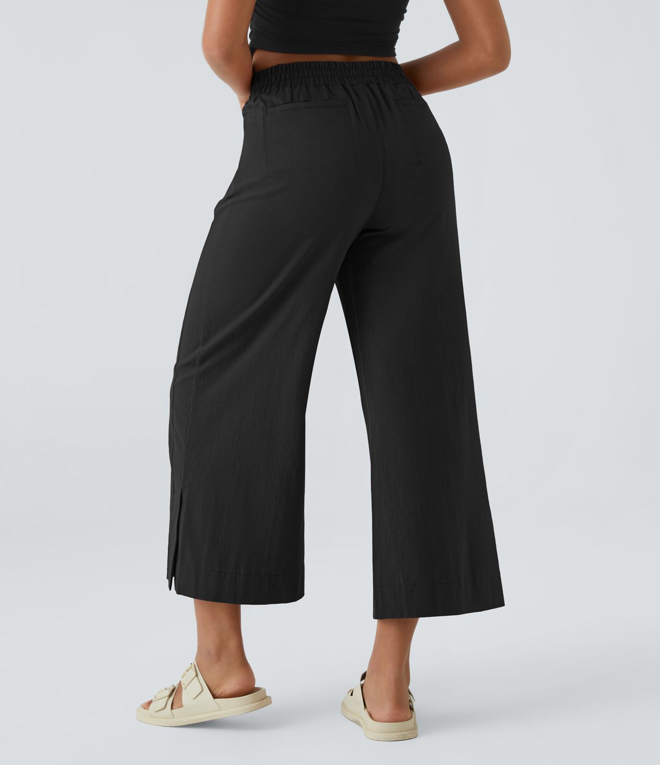 Pantalones De Lino Mujer Pantalones Capri De Lino Y Viscosa Para