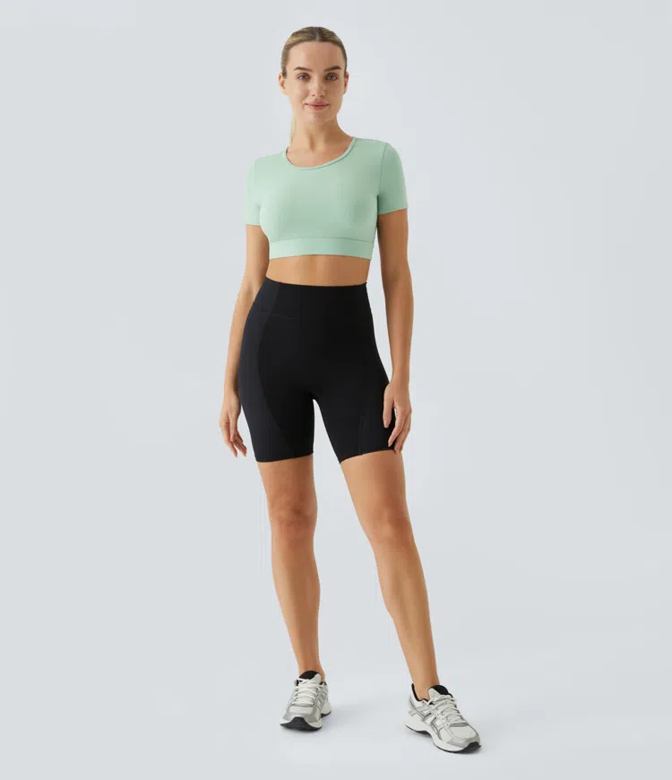 Softlyzero™ plush cutout backless skinny crop yoga sports top