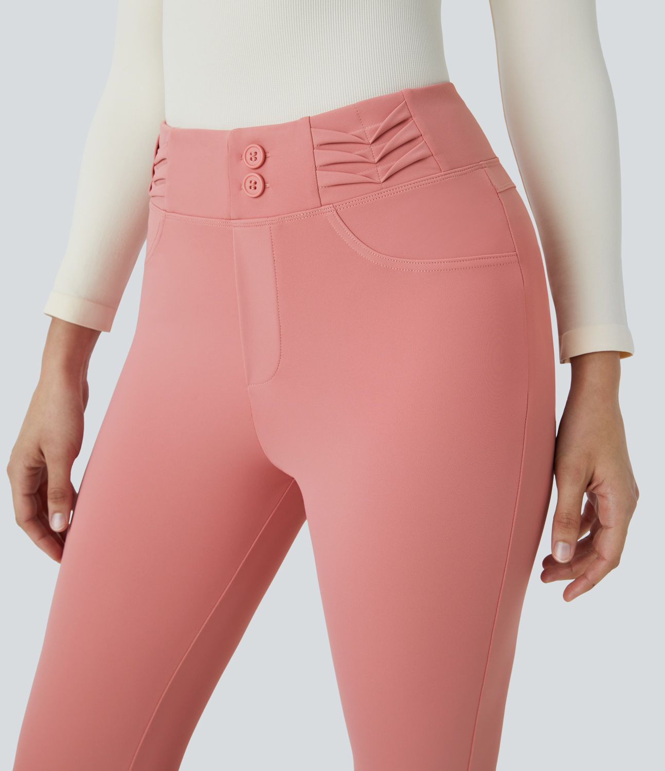 Halara Flex™ high waist decorative button back pocket skinny workwear pants