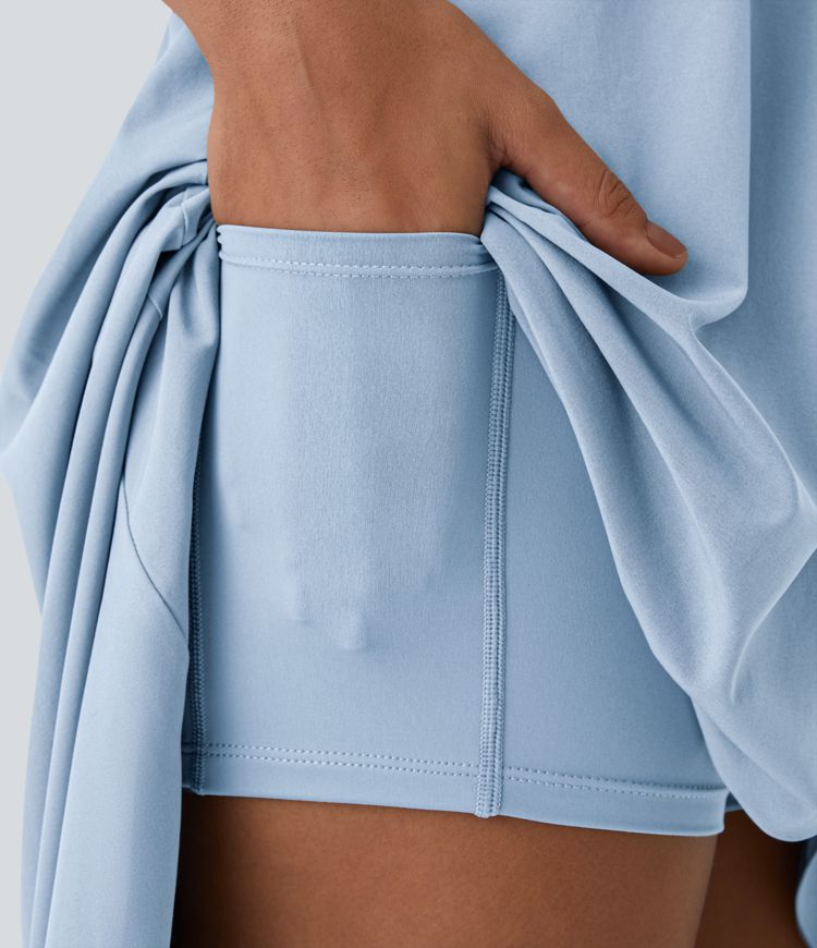 Breezeful™ ハイロー 2ピース ポケット付きフローイーミディ クイックドライ カジュアルドレス